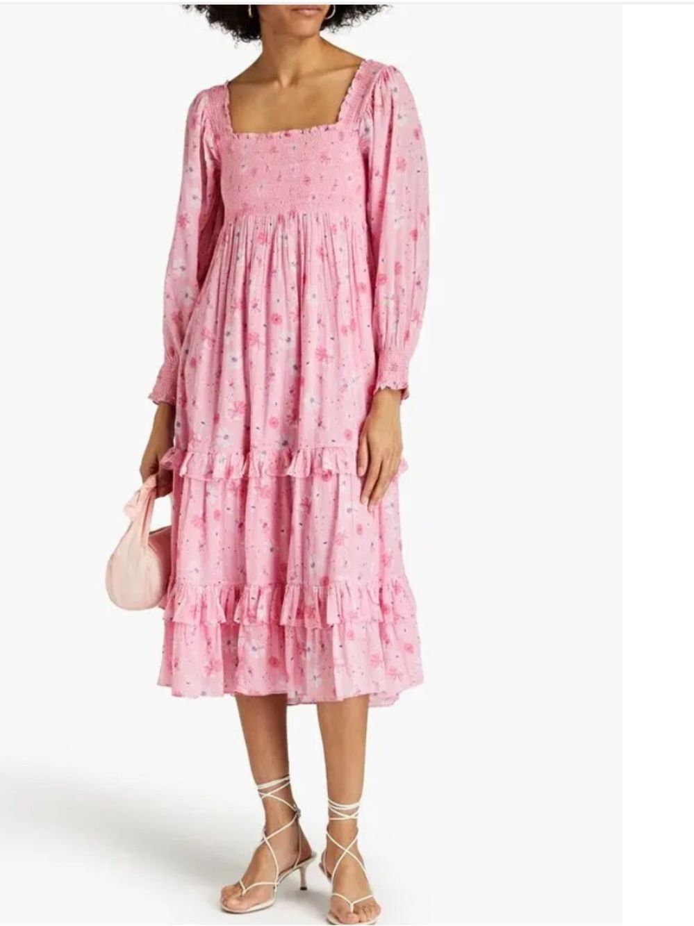 LOVESHACKFANCY
Miri Smocked Floral Print Cotton Gauze Dress
S10
